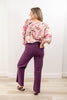 Grape Expectations Wide Leg Plum Patch Pocket Jeans