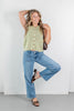 Think Again Mid Rise Patch Pocket Jeans