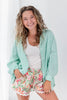Dream Darling Seersucker Striped Button Down Top