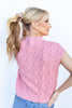 Cozy Kiss Short Sleeve Knit Mock Neck Sweater