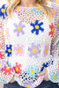 Hello Spring Retro Floral Crochet Sweater