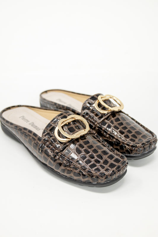 Crocodile Rock Buckle Mules