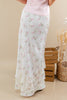 Soft & Sweet Satin Pink Floral and Lace Maxi Skirt