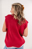 Floral Flair Embroidered Knit Scalloped Hem Sweater