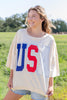 Oversized USA Short Sleeve Varsity Top