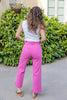 Pretty In Pink Tummy Control Crop Jeans