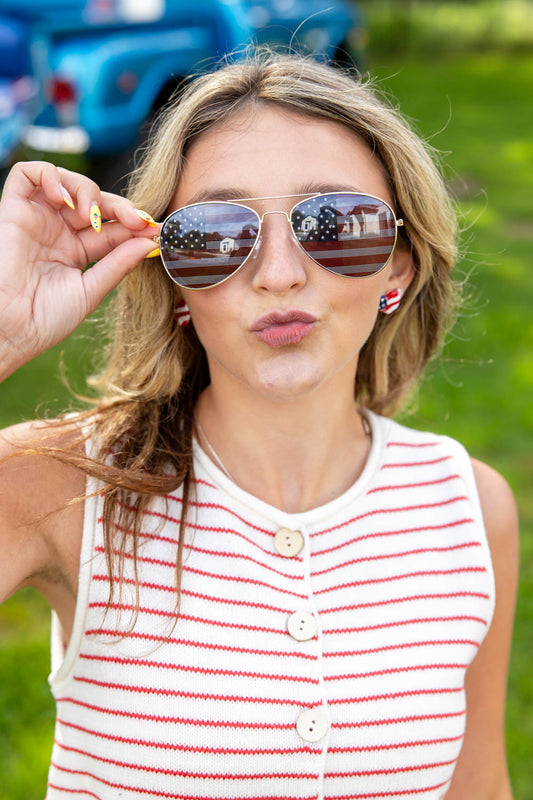 Freedom and Fun USA Aviator Sunglasses