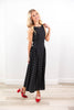 True Beauty Polka Dot Drop Waist A-Line Midi Dress