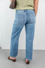 Think Again Mid Rise Patch Pocket Jeans