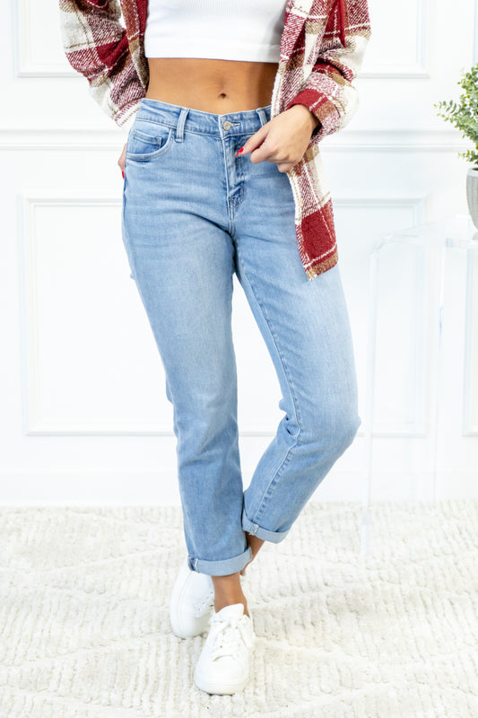 Hot Damn Bleach Wash Boyfriend Jeans