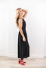 True Beauty Polka Dot Drop Waist A-Line Midi Dress