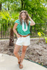 Double Take White Cuffed Denim Shorts