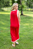 Freedom Flame Contrast Trim Red Sleeveless Midi Dress