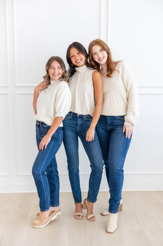 3 LENGTHS Great Lengths Dark Wash Relaxed Fit Jeans