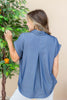 Effortless Icon Short Sleeve Button Down Blouse