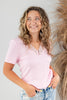 Sunkissed Tides Lace Trim V-Neck Top