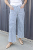 Draw the Line Striped Wide Leg Crop Jeans