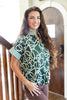 Artful Moments Geometric Lines Short Sleeve Cotton Blouse