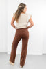 Mocha Moves Brown Slim Wide Jeans