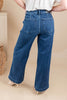 On A Roll Crop Dark Wash Ankle Trouser Jeans