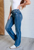 Mid Rise Tummy Control Straight Leg Jeans