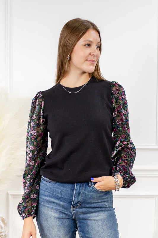 Chance of Showers Floral Sleeve Top