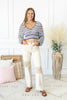 Countryside Crochet Patch Cream Colored Wide Leg Judy Blue Jeans