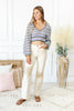 Countryside Crochet Patch Cream Colored Wide Leg Judy Blue Jeans