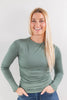 Pulled to Perfection Ruched Long Sleeve Basic Fitted Top