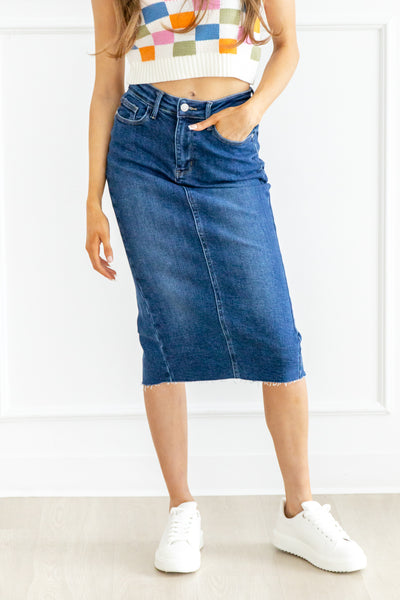 スカート Vintage Vivaldi blue denim pencil skirt スカート Vintage