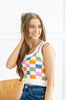 Colorful Chessboard Sleeveless Top