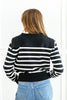 Come Sail Away Striped Half Zip Sweater