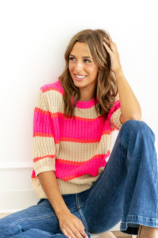 Canyon Glow Bright Stripe Sweater