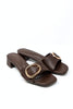 Subtle Sass Gold Buckle Block Heels