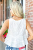 Stitching Up Style Embroidered Tie Front Tank