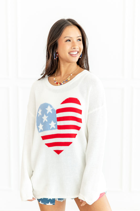 Heart Of The USA Sweater Top
