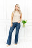 Rhinestone Detail Mid Rise Flare Jeans