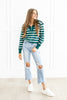 Come Sail Away Striped Half Zip Sweater