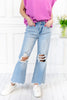 Bad Reputation Distressed Crop Flare Jeans