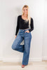 Wild Desire Denim Leopard Print Wide Leg Jeans