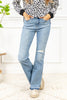 Distressed Release Hem Bootcut Jeans