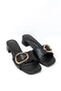 Subtle Sass Gold Buckle Block Heels
