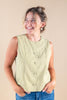 Tailored Charm Gingham Button Down Tank Top