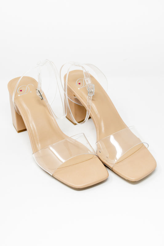 Illusion Step Block Clear Heel