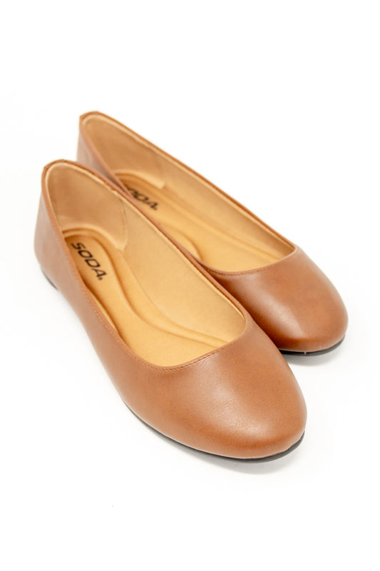 On Your Toes Ballet Flats in Camel