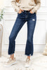 When in Rome Kick Flare Crop Mica Jeans (Dark Wash)