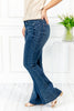 Rhinestone Detail Mid Rise Flare Jeans