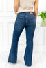 Rhinestone Detail Mid Rise Flare Jeans