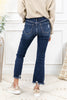 When in Rome Kick Flare Crop Mica Jeans (Dark Wash)