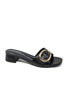 Subtle Sass Gold Buckle Block Heels
